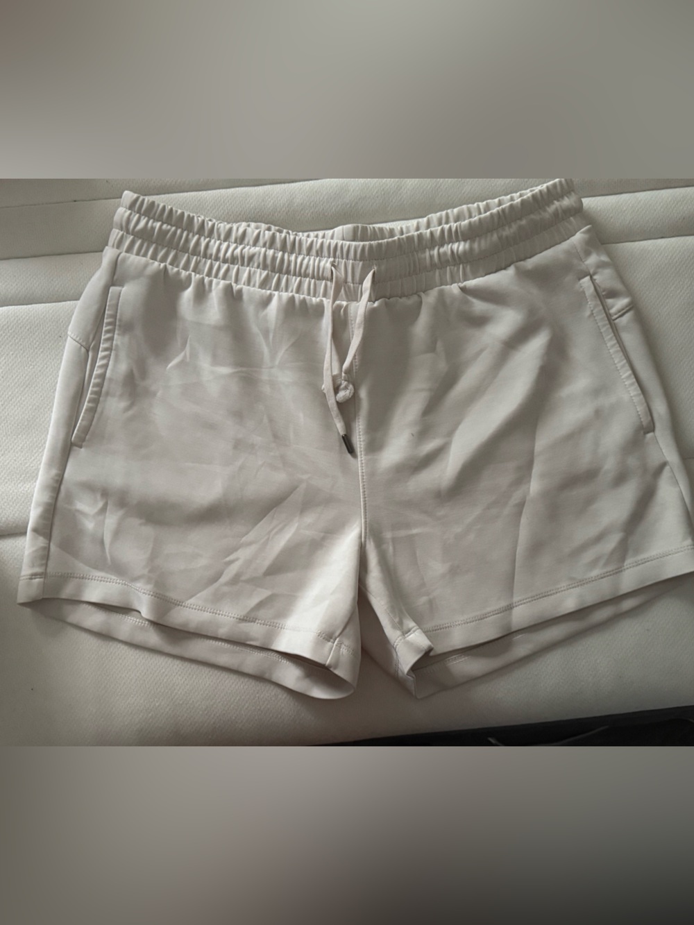 Women's White Drawstring Waist Shorts